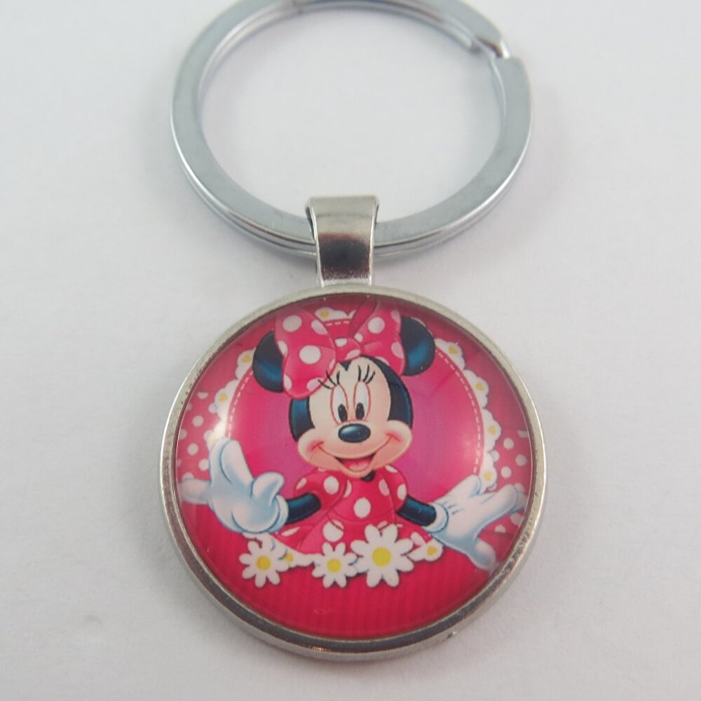Mouse Keychain Cartoon Keychain Cute Character Key Ring Red Polka Dot Bow Gift